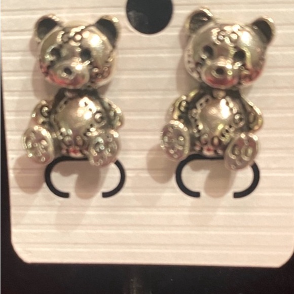 Jewelry - Silver Teddy Bear Earrings